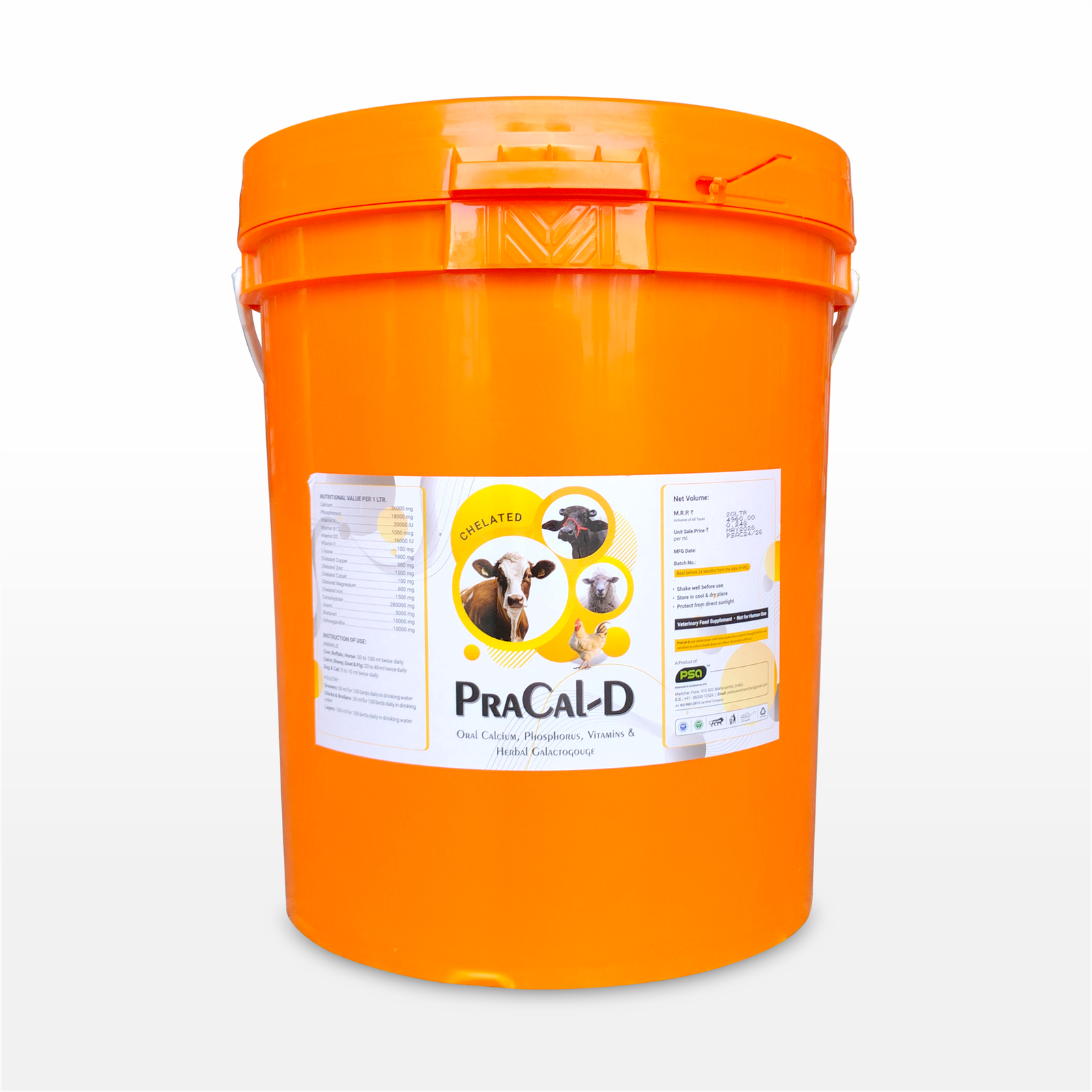 PraCal-D Chelated (Liquid) 20 Ltr. Orange Bucket